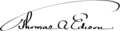 Thomas Alva Edison Signature