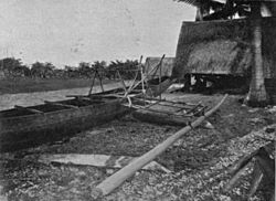 Archivo:Traditional house and canoe Nauru