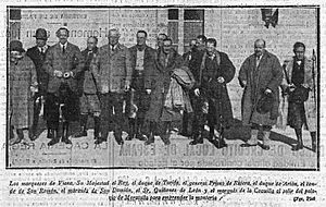 Archivo:1926-01-19, El Imparcial, Los marqueses de Viana, Su Majestad el Rey (...) al salir del palacio de Moratalla para emprender la montería, Pío