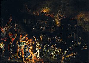 Archivo:Adam Elsheimer - Der Brand von Troja (Alte Pinakothek)
