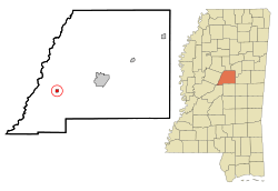 Attala County Mississippi Incorporated and Unincorporated areas Sallis Highlighted.svg