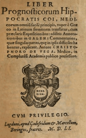 Archivo:Cristóbal de Vega (1551) Liber prognosticorum Hippocratis
