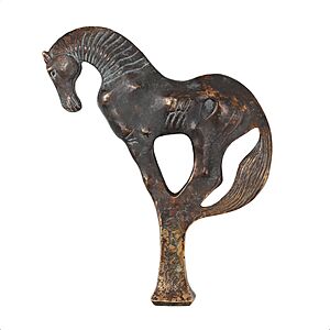 Archivo:Cult of Heavenly horse bronze horse ancient finial Bucephalus Ancient Akhal Teke