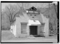 EXTERIOR VIEW, FRONT (EAST) ELEVATION - Cardiff Town Hall, Old County Road 109, Cardiff, Jefferson County, AL HABS ALA,37-CARD,1-1
