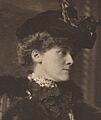 Edith Newbold Jones Wharton in hat with fur muff (cropped)