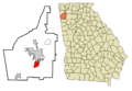 Floyd County Georgia Incorporated and Unincorporated areas Lindale Highlighted