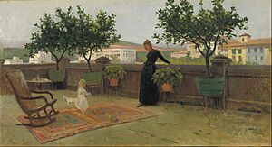Archivo:Joaquim Vayreda - Terrace - Google Art Project
