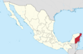 Quintana Roo in Mexico (location map scheme)