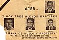 Tres mártires - CGT - 1965