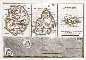 Archivo:1780 Raynal and Bonne Map of Mascarene Islands, Reunion, Mauritius, Bourbon - Geographicus - GeneralesIsles-bonne-1780