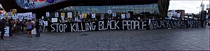 Archivo:1 Year Commemoration of the Murder of Michael Brown, the Ferguson Rebellion, & the Black Lives Matter uprising. (20426285322)