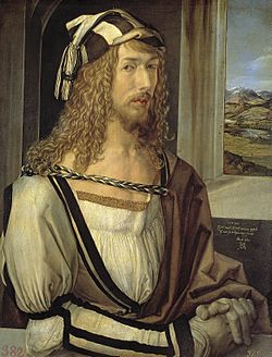 Archivo:Albrecht Dürer, Selbstbildnis mit 26 Jahren (Prado, Madrid)
