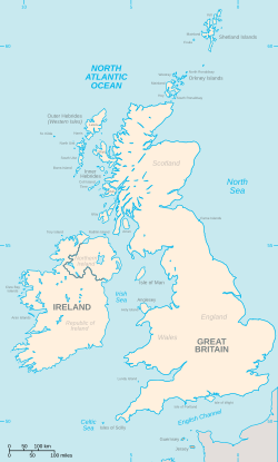 Mapa de las islas británicas
