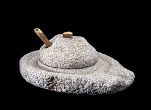 Archivo:COLLECTIE TROPENMUSEUM Granieten handmolen voor het persen van argannoten TMnr 3782-789a