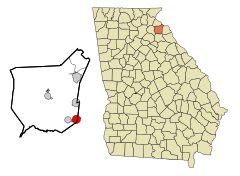 Franklin County Georgia Incorporated and Unincorporated areas Royston Highlighted.svg