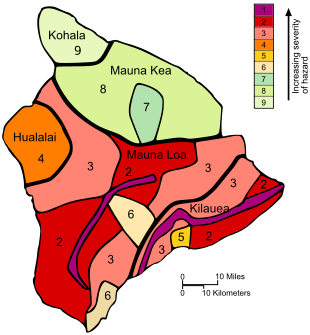 Hawaii Volcanoes Hazard Map