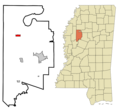 Leflore County Mississippi Incorporated and Unincorporated areas Schlater Highlighted