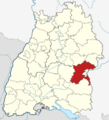 Locator map UL in Baden-Württemberg