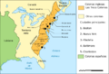 Map Thirteen Colonies 1775-es