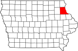 Map of Iowa highlighting Clayton County.svg
