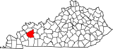 Map of Kentucky highlighting Hopkins County.svg