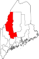 Mapa de Maine con la ubicación del condado de Somerset