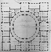Plan of the rez-de-chaussée (second project) Schloss Poppelsdorf 16 Nov 1716 - Neuman 1994 p83