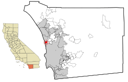 San Diego County California Incorporated and Unincorporated areas Solana Beach Highlighted.svg