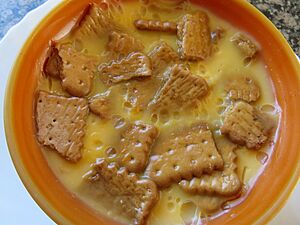 Archivo:Tazón de flan con galletas tostadas (Comunidad Valenciana, España)