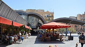 Terrace El Mercat, Mercat de la Barceloneta, Barcelona, 2023 (cropped)