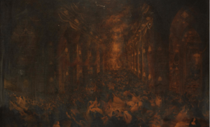 Archivo:The Destruction by Fire of the Church de la Compania, Santiago, Chile, 8 December 1863