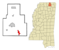 Tippah County Mississippi Incorporated and Unincorporated areas Dumas Highlighted