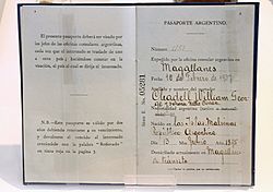Archivo:Argentine passport of William George Gleadell