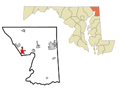 Cecil County Maryland Incorporated and Unincorporated areas Perryville Highlighted.svg