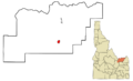 Clark County Idaho Incorporated and Unincorporated areas Dubois Highlighted
