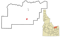 Clark County Idaho Incorporated and Unincorporated areas Dubois Highlighted.svg