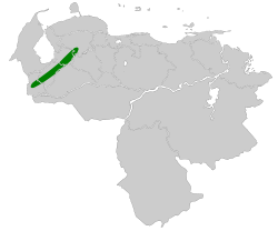 Distribución geográfica del pinchaflor de Mérida.