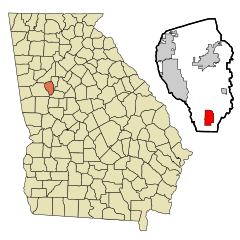 Fayette County Georgia Incorporated and Unincorporated areas Brooks Highlighted.svg