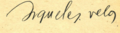 Firma de Arqueles Vela