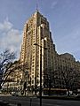 Fisher Building as seen from West Grand Boulevard in front of Cadillac Place, New Center, Detroit - 20201215