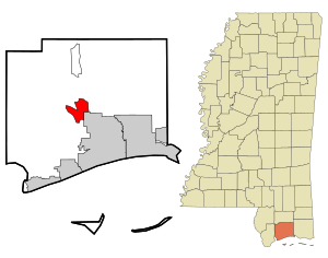 Archivo:Harrison County Mississippi Incorporated and Unincorporated areas Lyman Highlighted