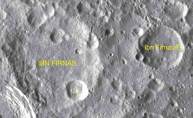 Ibn Firnas sattelite craters map