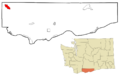 Klickitat County Washington Incorporated and Unincorporated areas Trout Lake Highlighted