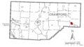 Map of Hydetown, Crawford County, Pennsylvania Highlighted