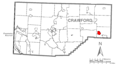 Map of Hydetown, Crawford County, Pennsylvania Highlighted.png