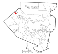 Map of Leetsdale, Allegheny County, Pennsylvania Highlighted.png