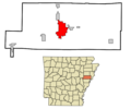 St. Francis County Arkansas Incorporated and Unincorporated areas Forrest City Highlighted