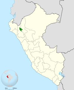 Distribución geográfica del batará del Marañón.