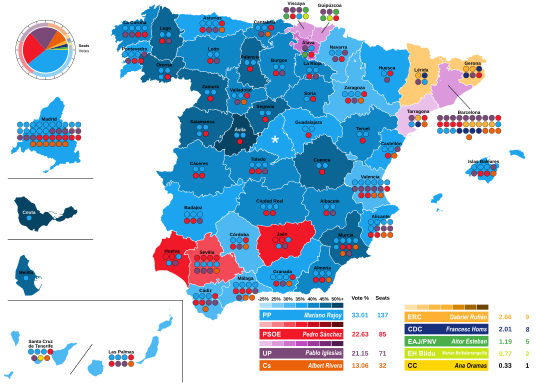 2016 Spanish general election map