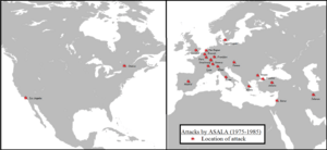 Archivo:ASALA attacks map